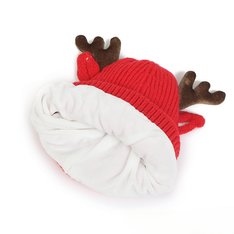 Wholesale Children's Velvet Deer Horn Set Wool Scarf